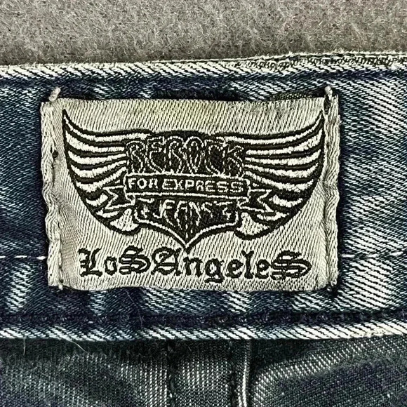 Rerock by Express legging Jeans Womens 4 Blue Distressed Denim Faded (0358) - Picture 3 of 13